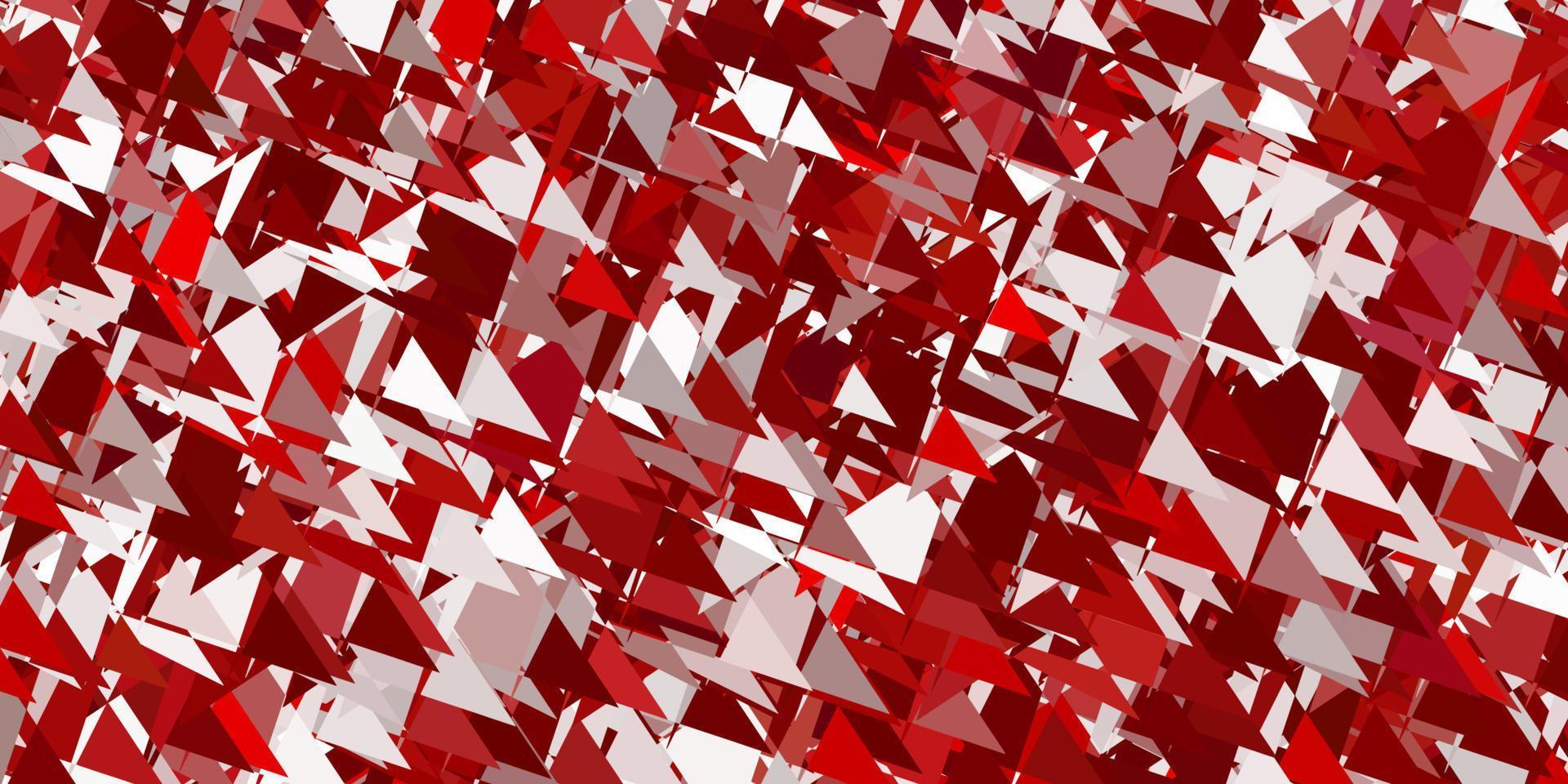 texture de vecteur rose clair, rouge avec des triangles aléatoires.