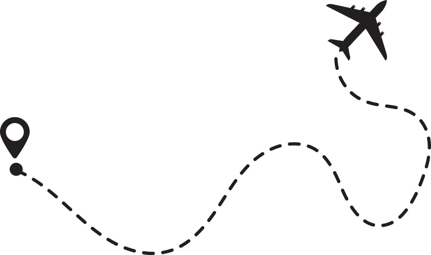 trajectoire de l'avion en forme de ligne pointillée vecteur
