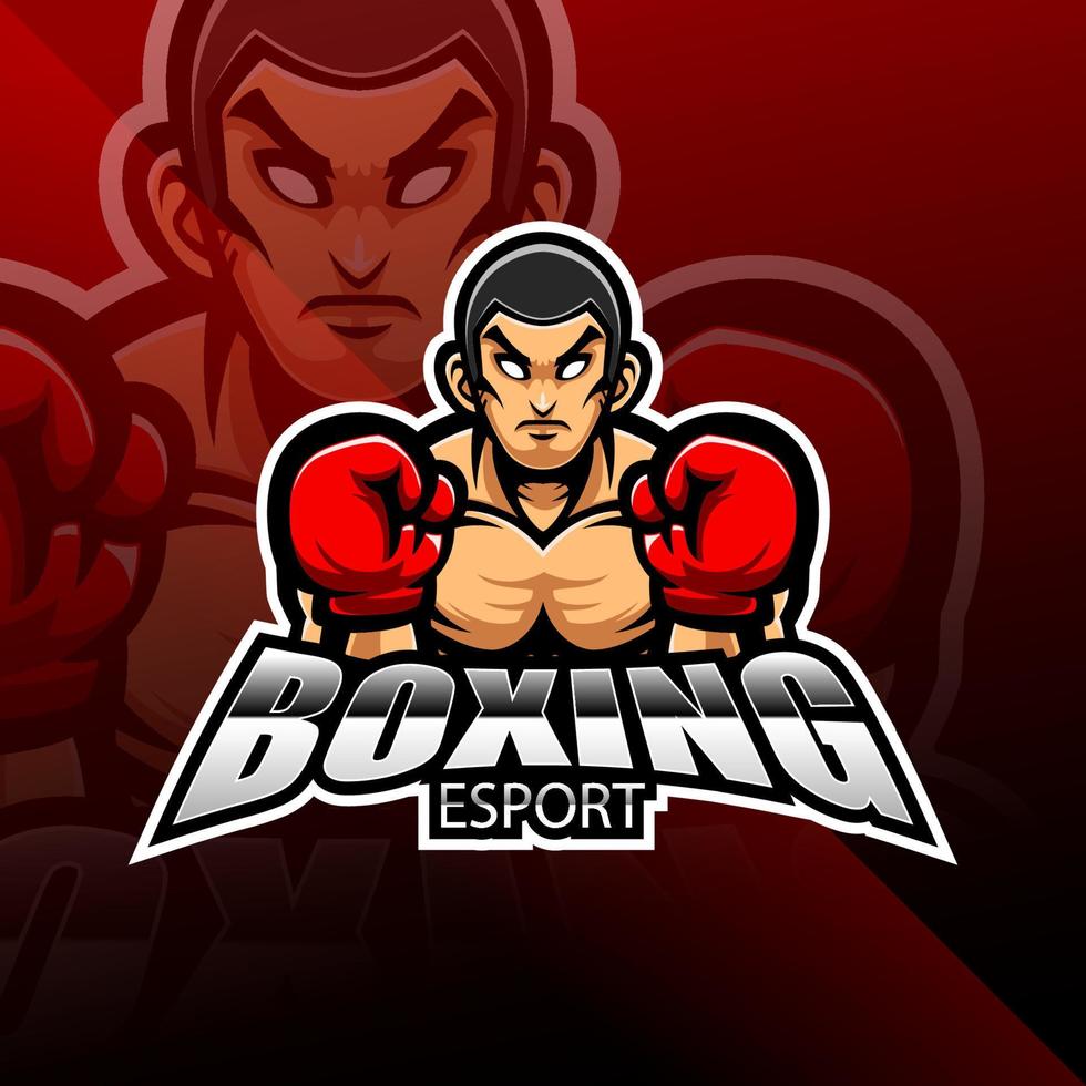 création de logo de mascotte de boxe esport vecteur