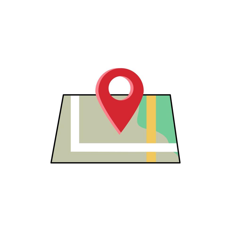 icône de localisation sur la carte. vecteur