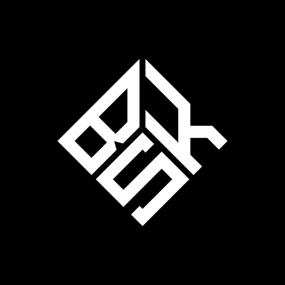 création de logo de lettre bsk sur fond noir. concept de logo de lettre initiales créatives bsk. conception de lettre bsk. vecteur