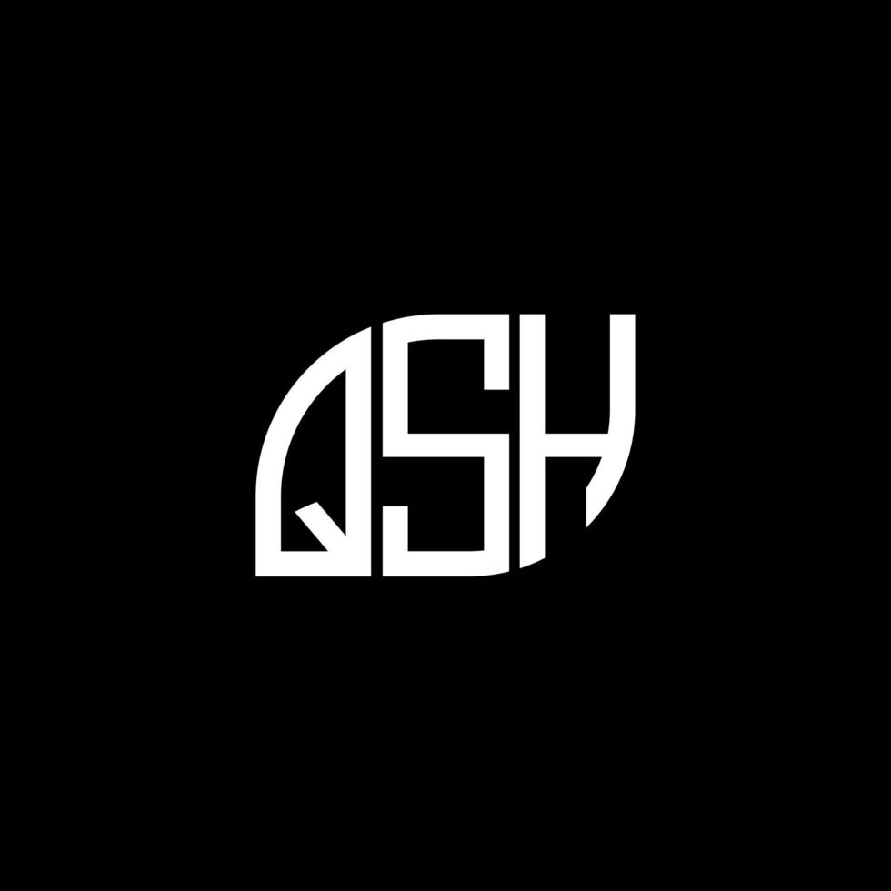 création de logo de lettre qsh sur fond noir. concept de logo de lettre initiales créatives qsh. création de lettre vectorielle qsh. vecteur