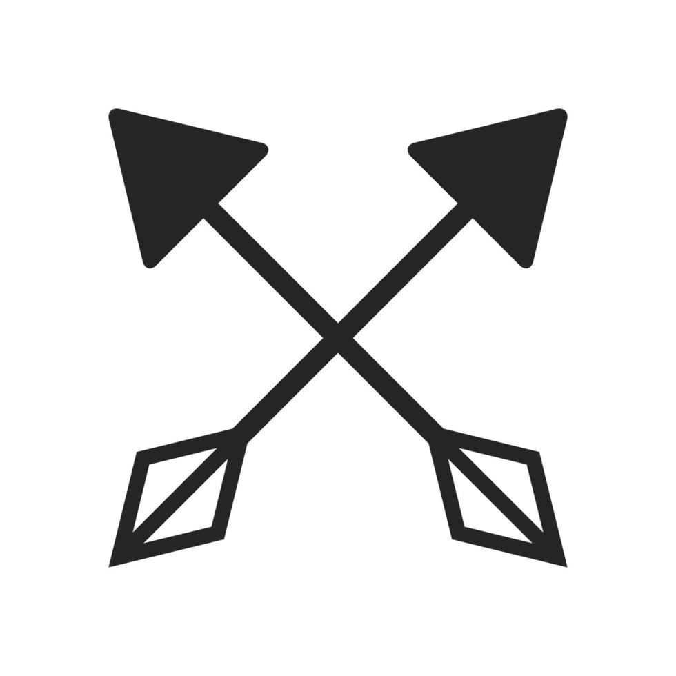 symbole de flèches tribales croisées vecteur