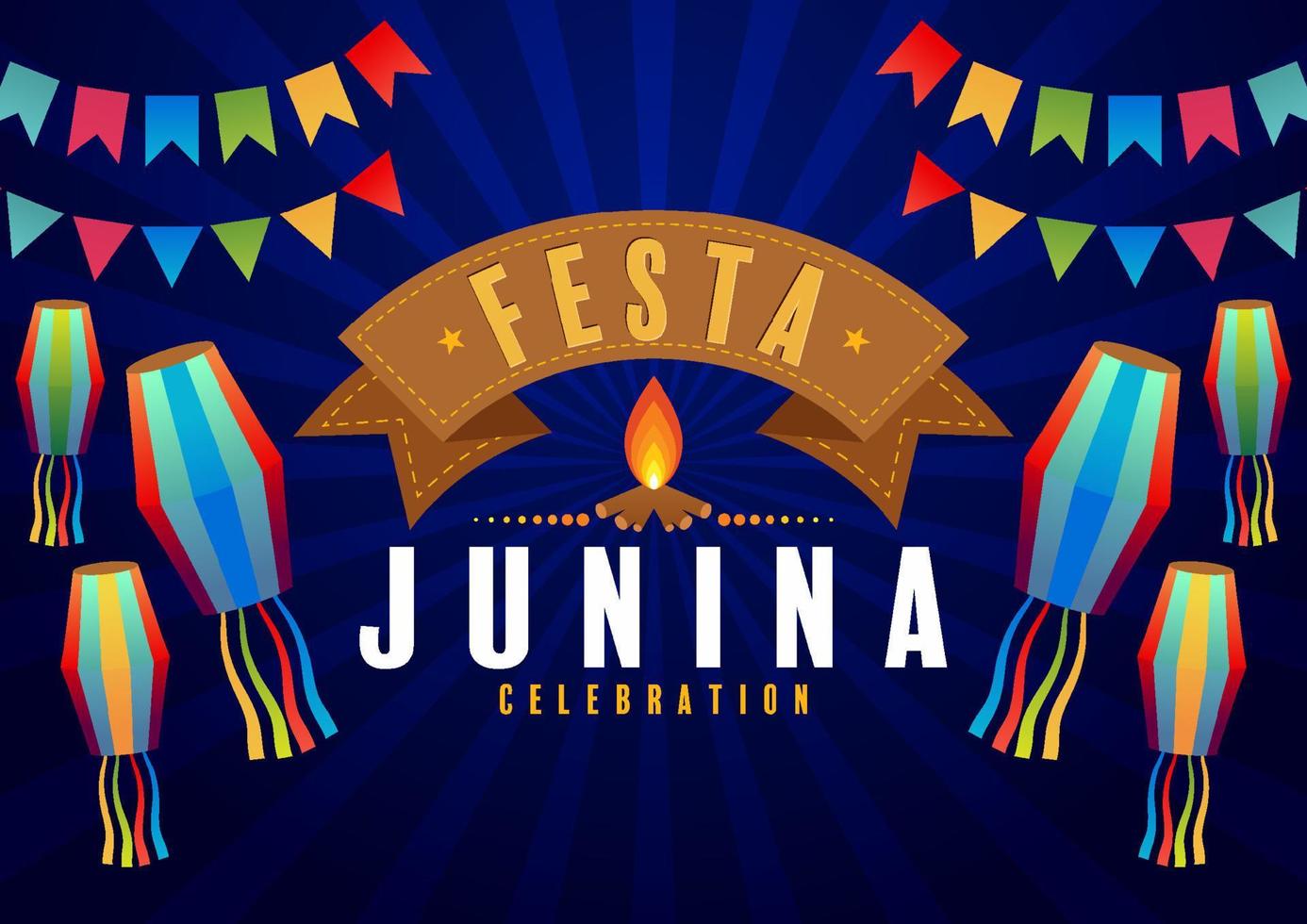 affiche festa junina festival de juin. vecteur