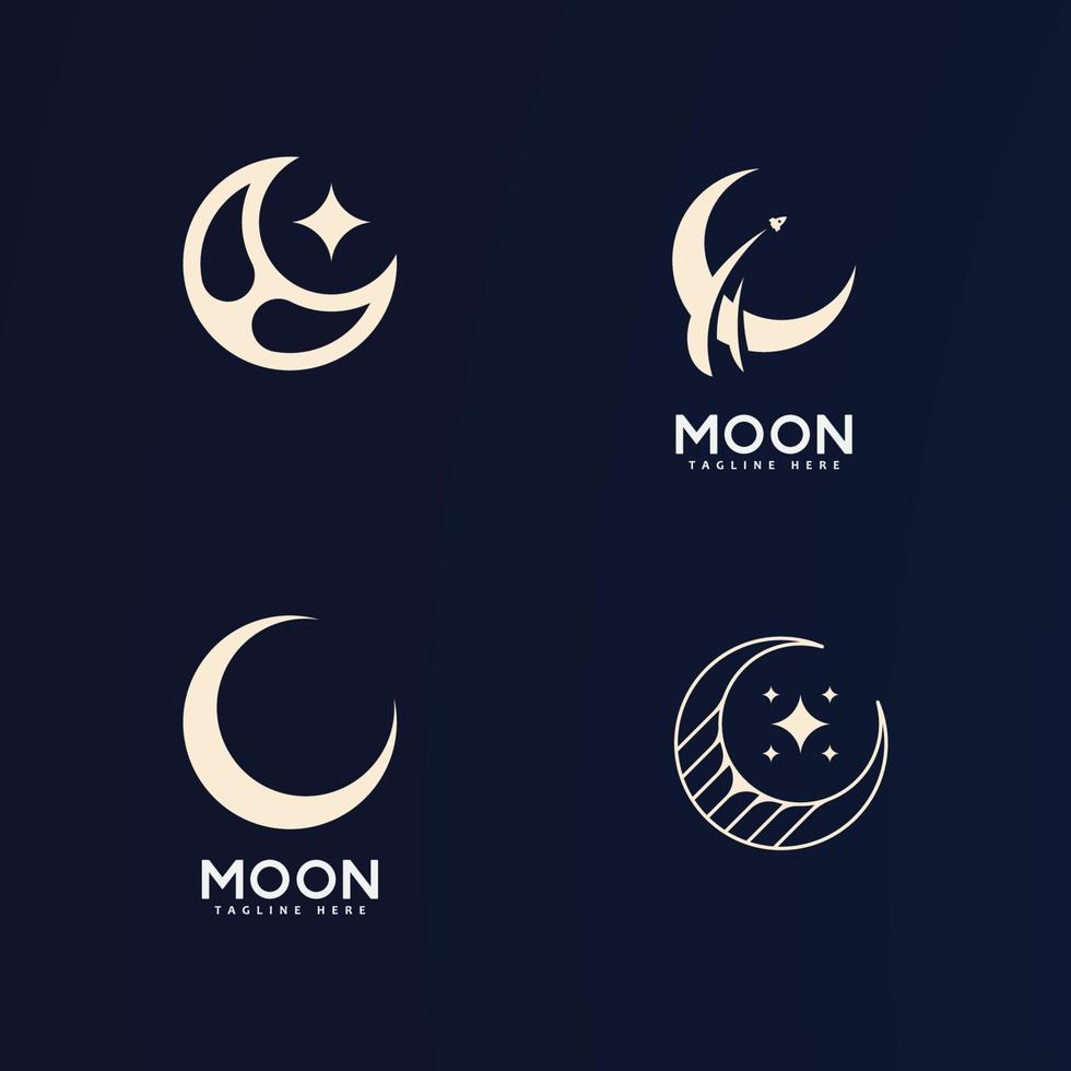 modèle de conception d'icône de vecteur de logo de lune