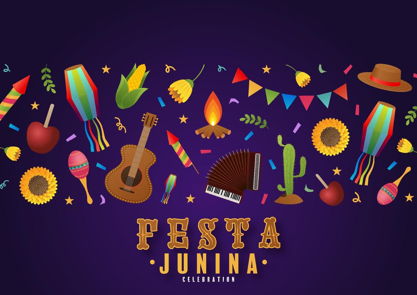 affiche festa junina festival de juin. vecteur