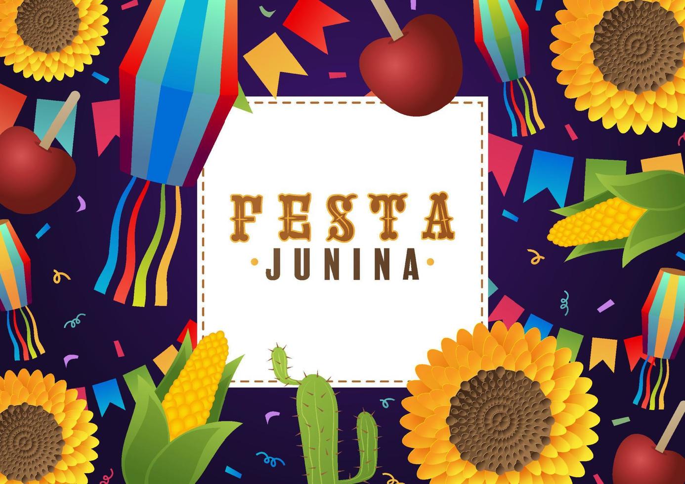 affiche festa junina festival de juin. vecteur
