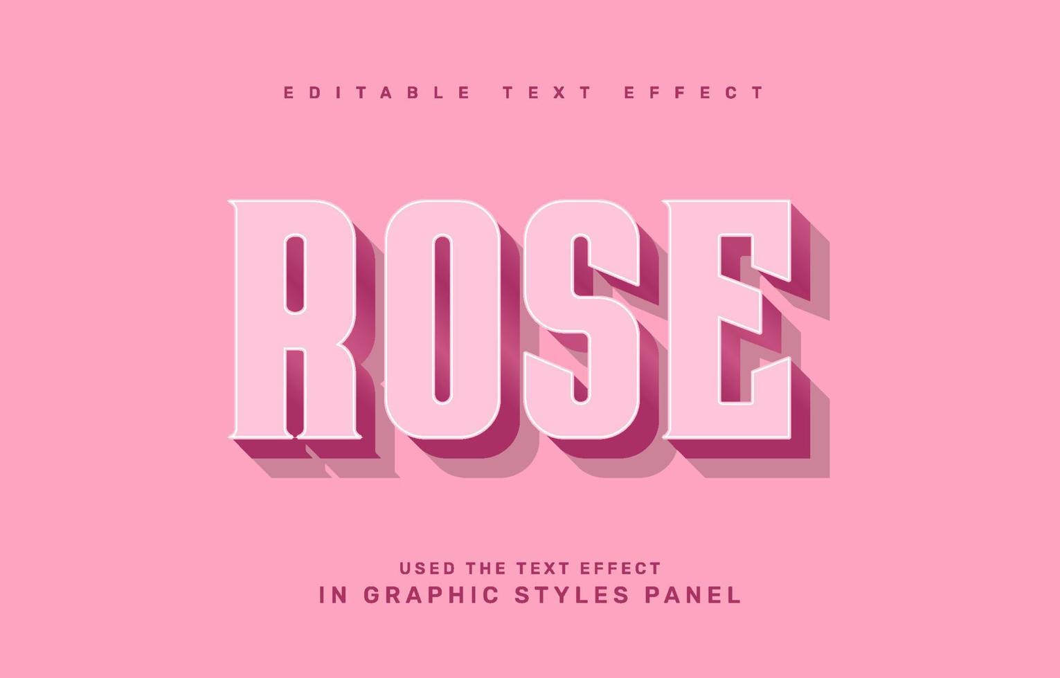 modèle d'effet de texte modifiable rose rose vecteur