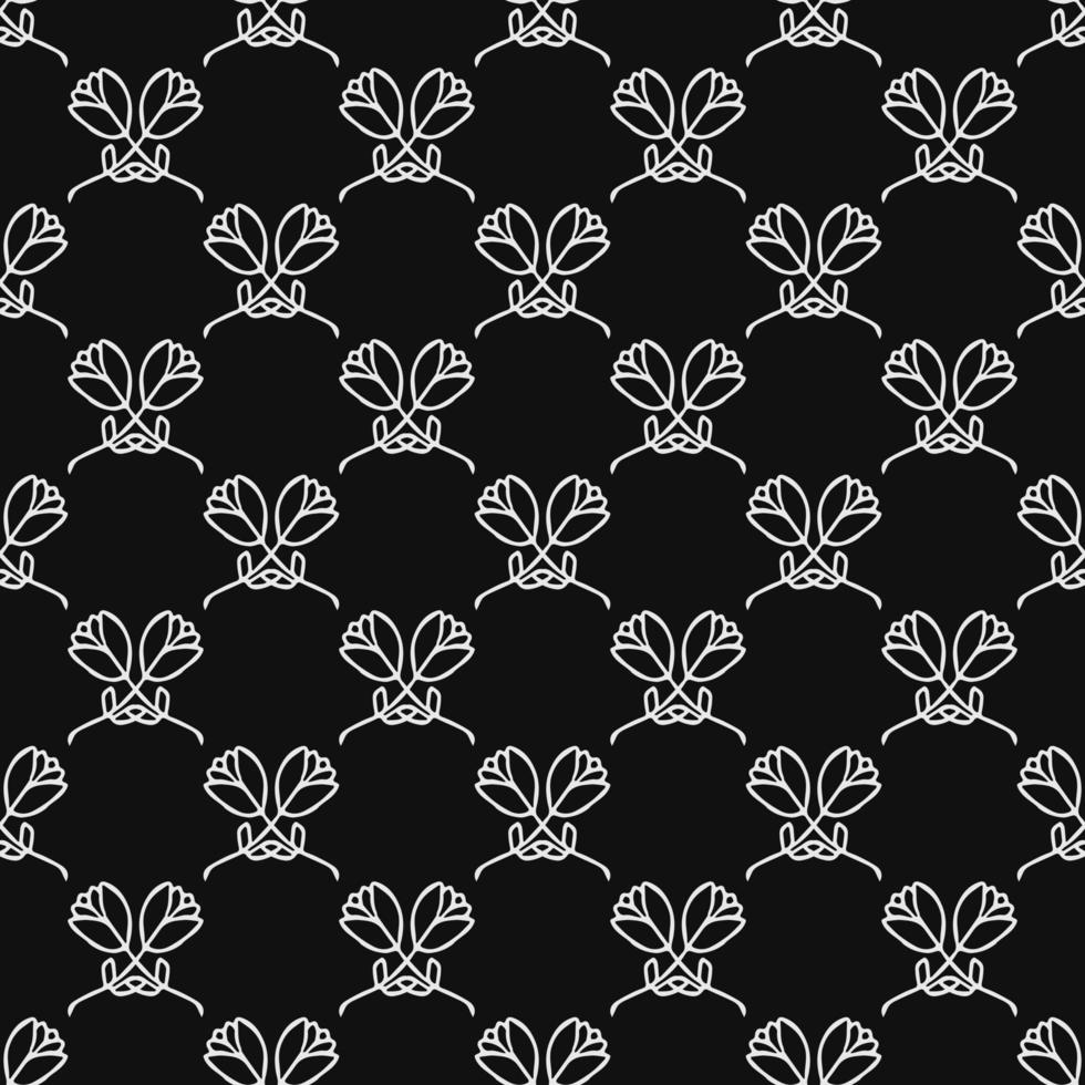 modèle vectoriel floral sans soudure. vecteur de doodle avec motif floral sur fond noir. motif floral vintage, fond d'éléments doux pour votre projet, menu, boutique de café
