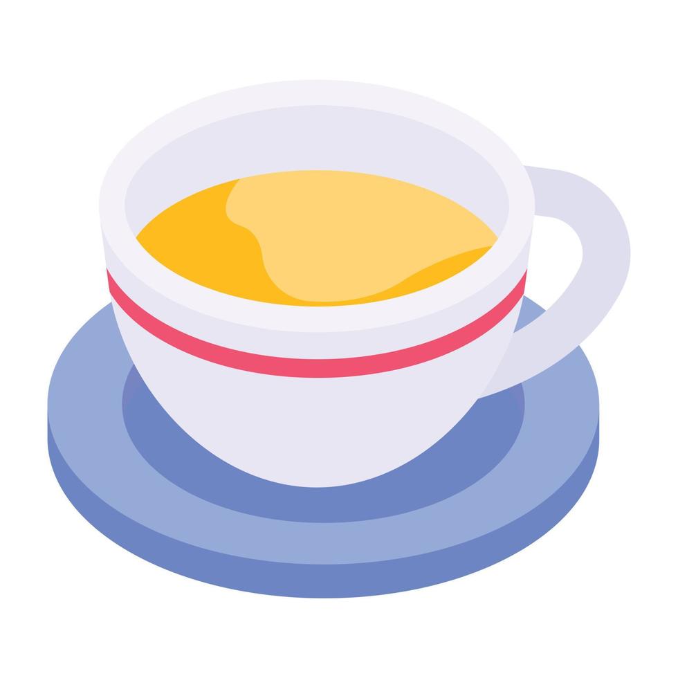 icône modifiable isométrique d'une tasse de thé vecteur
