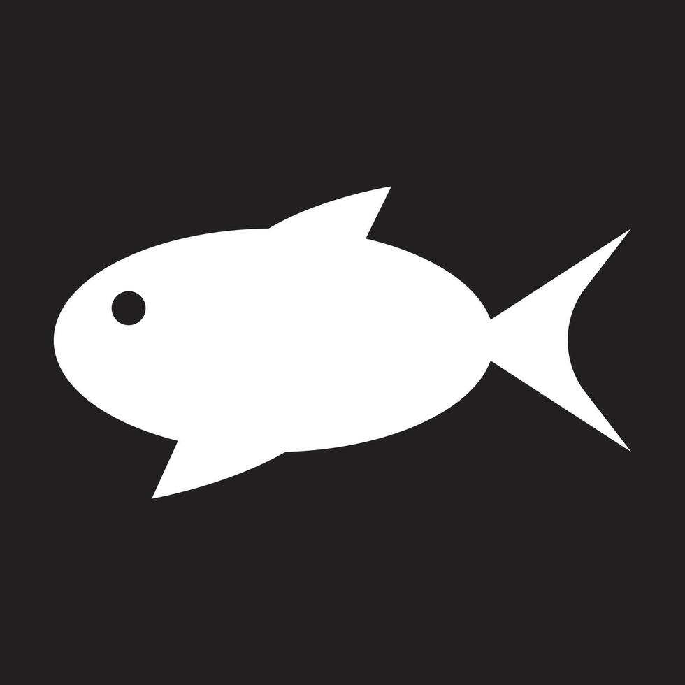 eps10 icône solide de poisson d'aquarium vecteur blanc dans un style simple et branché isolé sur fond noir