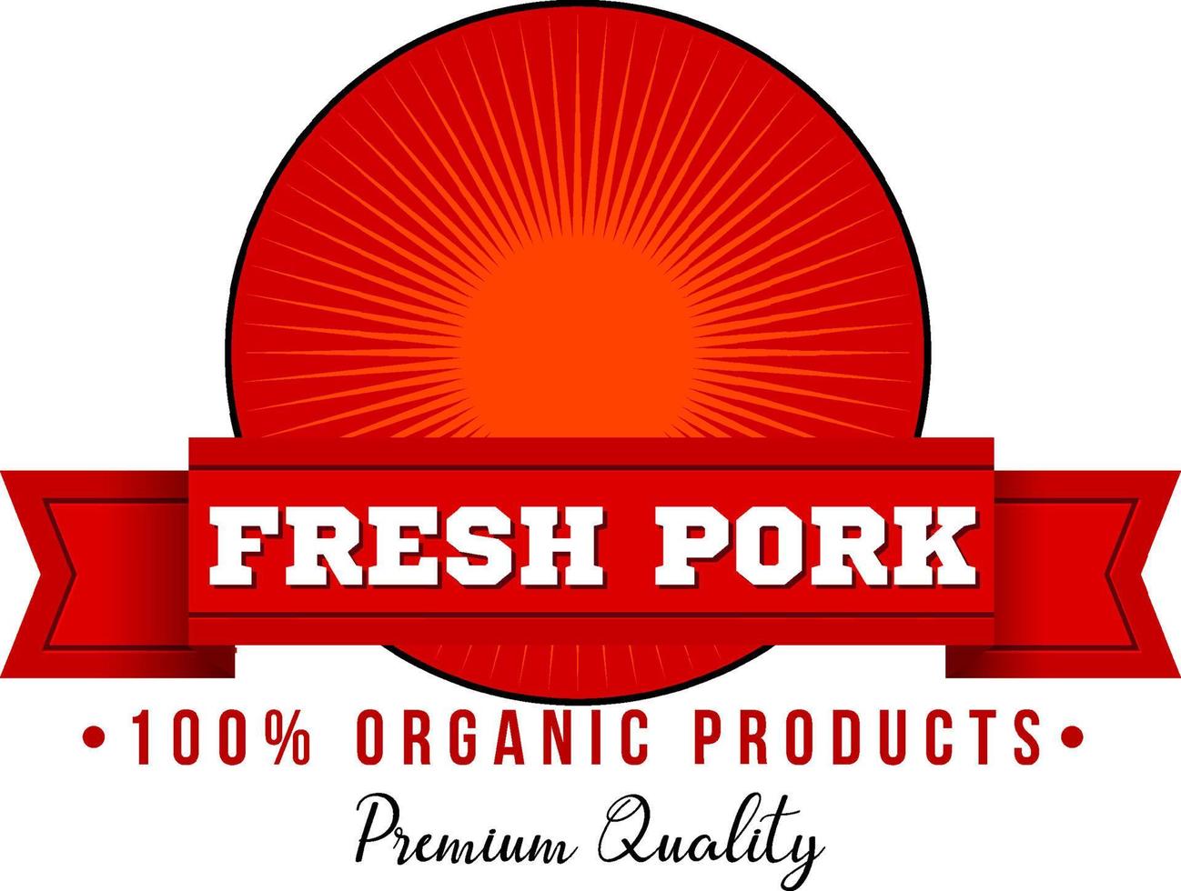 modèle de logo de produit biologique de porc frais vecteur