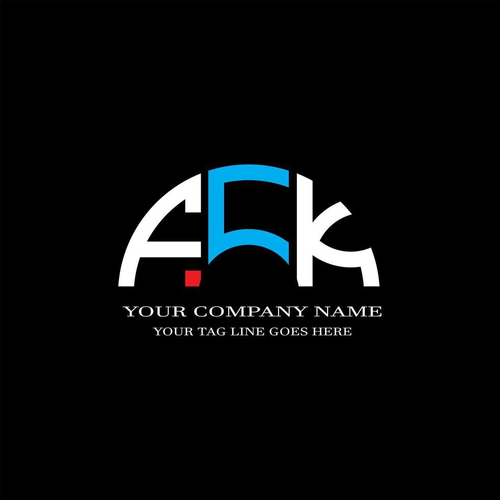 conception créative de logo de lettre fck avec graphique vectoriel