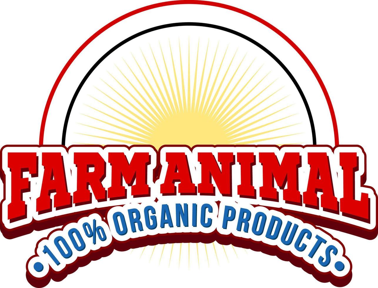 création de logo avec mot animal de ferme vecteur