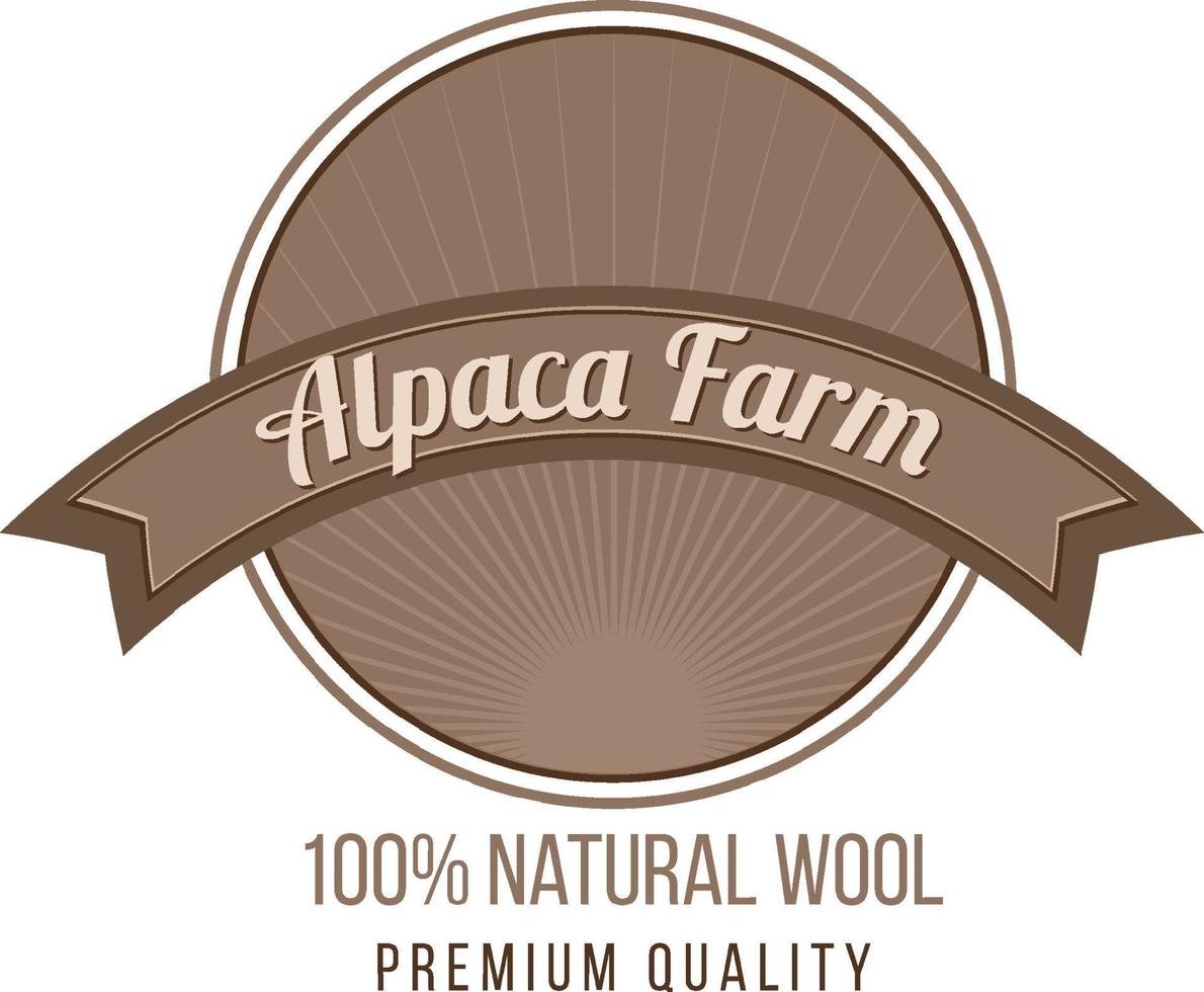 modèle de logo de ferme d'alpaga pour les produits en laine vecteur