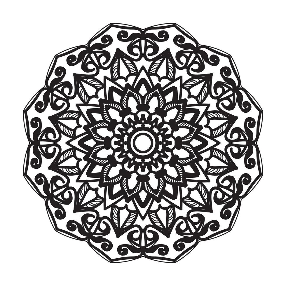 mandala dessiné à la main. décoration en ornement de doodle oriental ethnique. vecteur