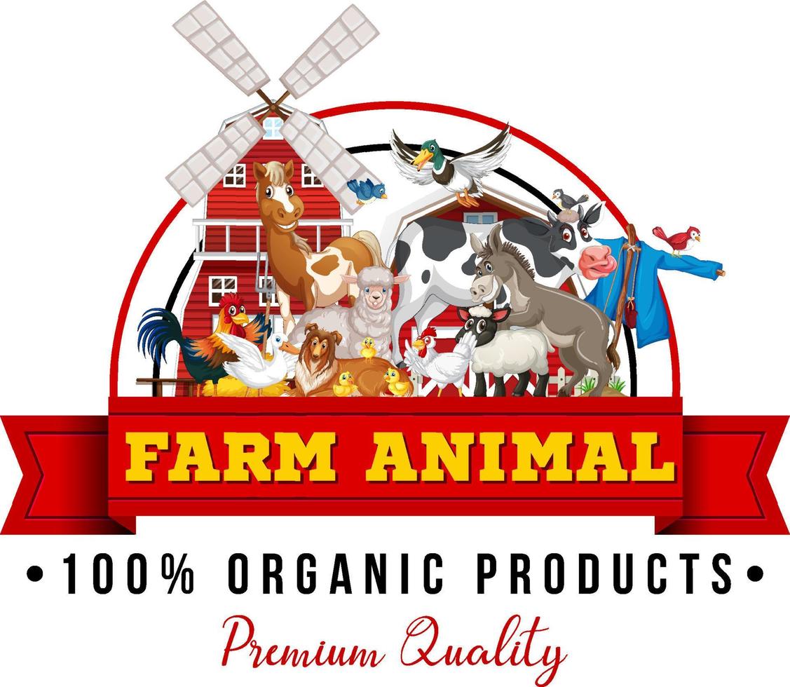 création de logo pour animal de ferme vecteur