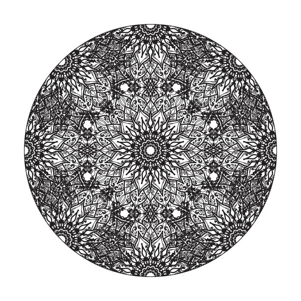 mandala dessiné à la main. décoration en ornement de doodle oriental ethnique. vecteur