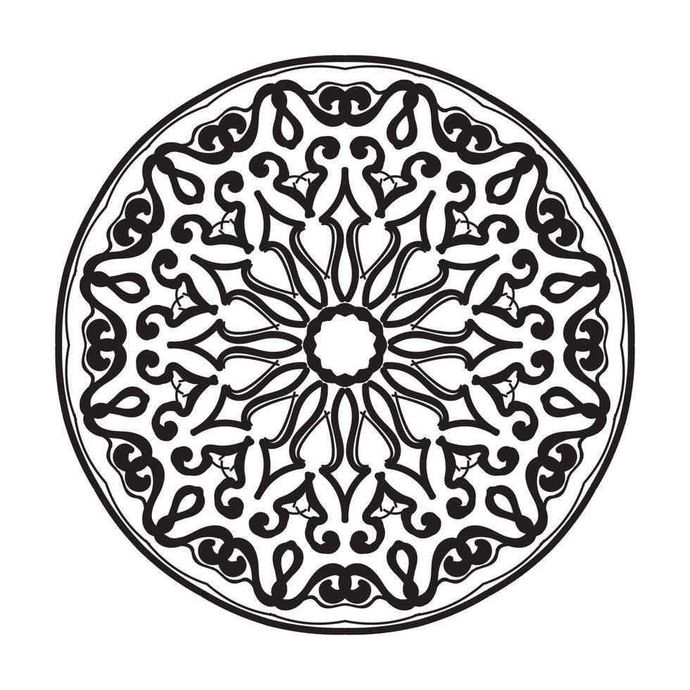 mandala dessiné à la main. décoration en ornement de doodle oriental ethnique. vecteur