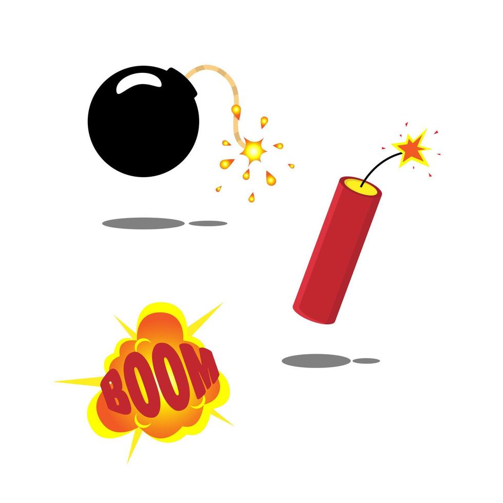 bombes, dynamite et explosions. adapté aux supports d'illustration vecteur