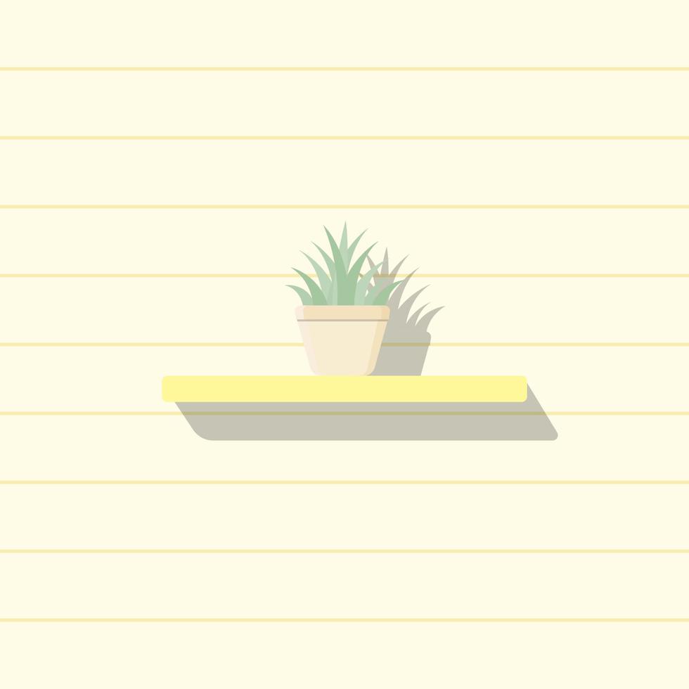 plantes en pot sur une étagère. adapté aux supports d'illustration, papier peint, etc. vecteur