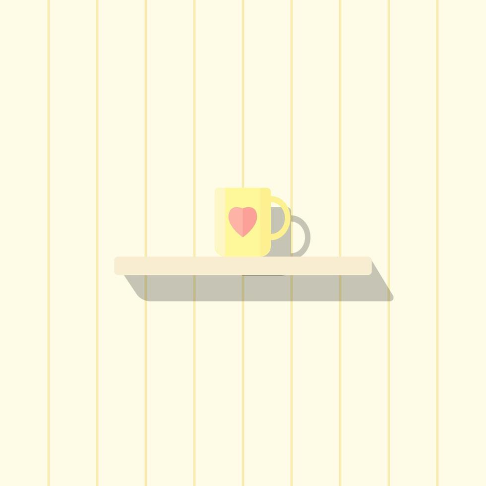 une tasse sur une étagère. adapté aux supports d'illustration vecteur