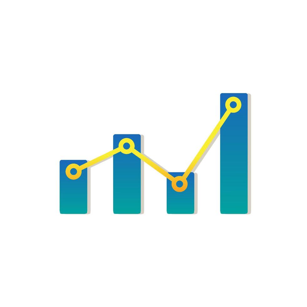 illustration vectorielle de l'icône graphique analytique pour le travail, la réalisation, le résultat vecteur