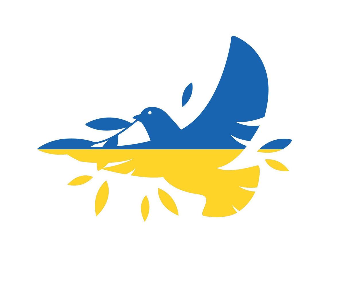 colombe de la paix ukraine drapeau vecteur emblème conception symbole abstrait national europe illustration