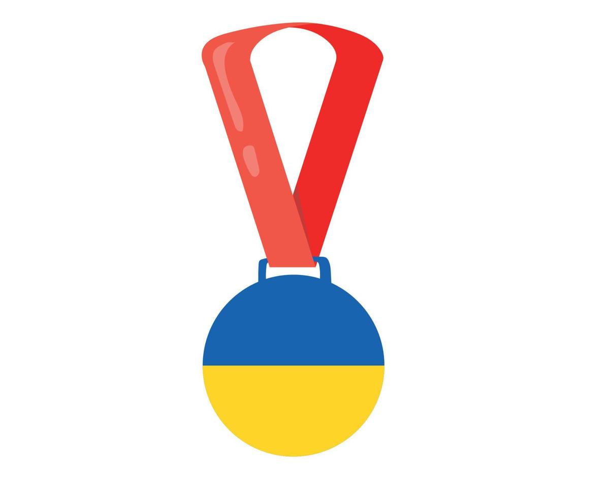 ukraine médaille drapeau emblème national europe conception symbole vecteur illustration abstraite