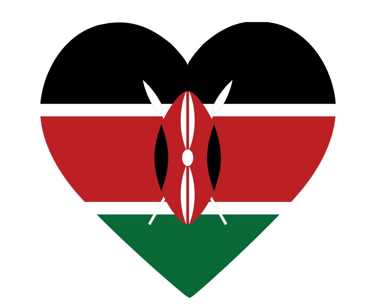 kenya drapeau national afrique emblème coeur icône illustration vectorielle élément de conception abstraite vecteur