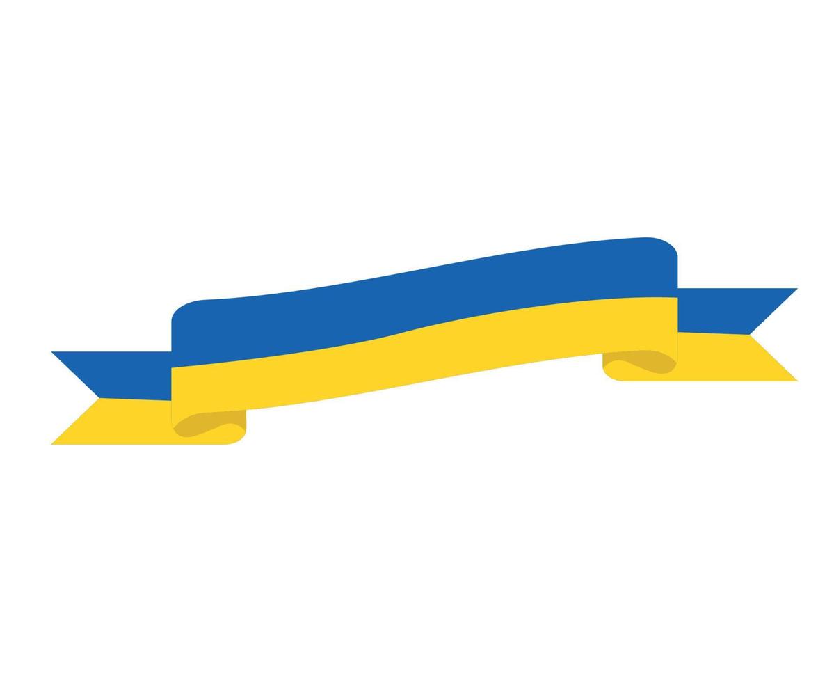 ukraine national europe drapeau ruban symbole emblème abstract vector illustration design