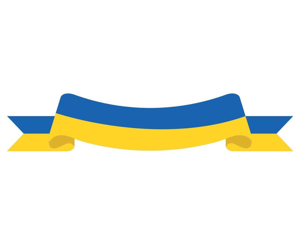 ukraine emblème ruban drapeau national europe symbole abstrait vecteur illustration conception