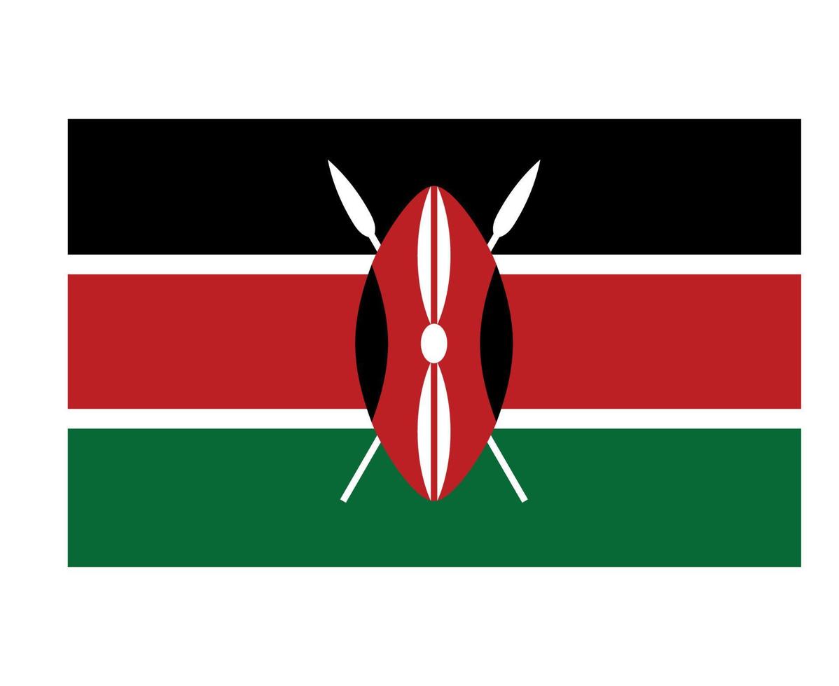 kenya drapeau national afrique emblème symbole icône illustration vectorielle élément de conception abstraite vecteur