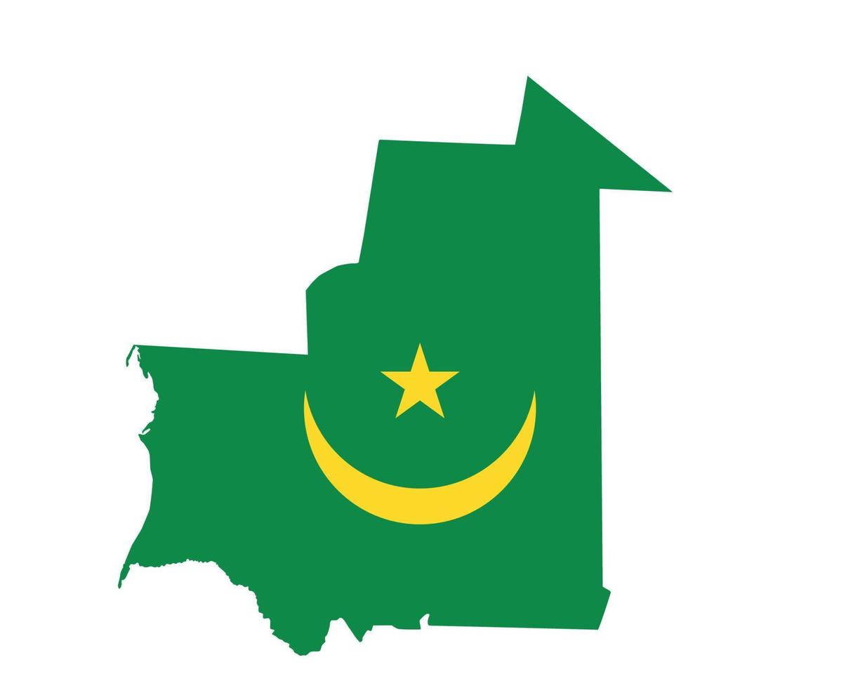 mauritanie drapeau national afrique emblème carte icône illustration vectorielle élément de conception abstraite vecteur