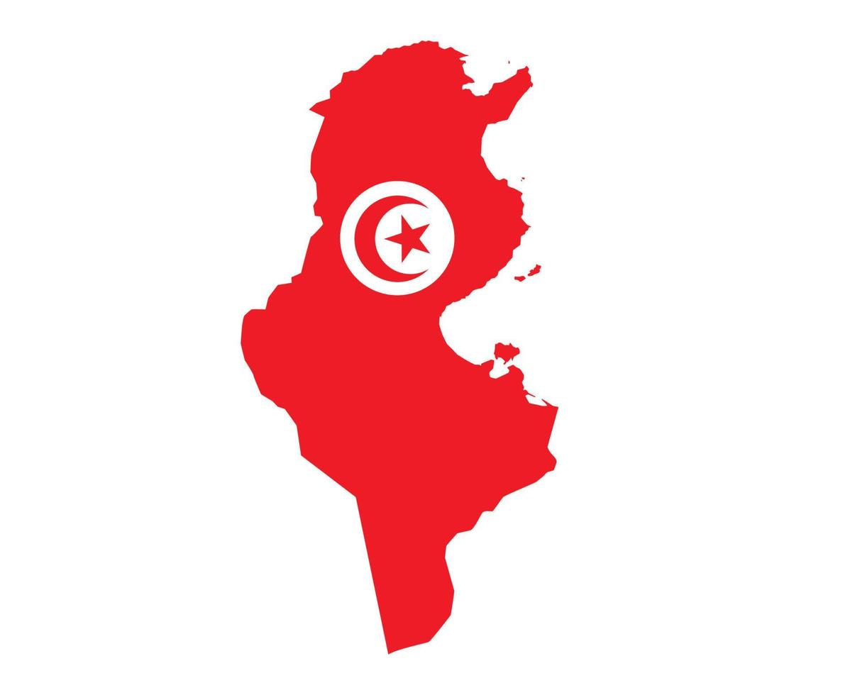 tunisie drapeau national afrique emblème carte icône illustration vectorielle élément de conception abstraite vecteur