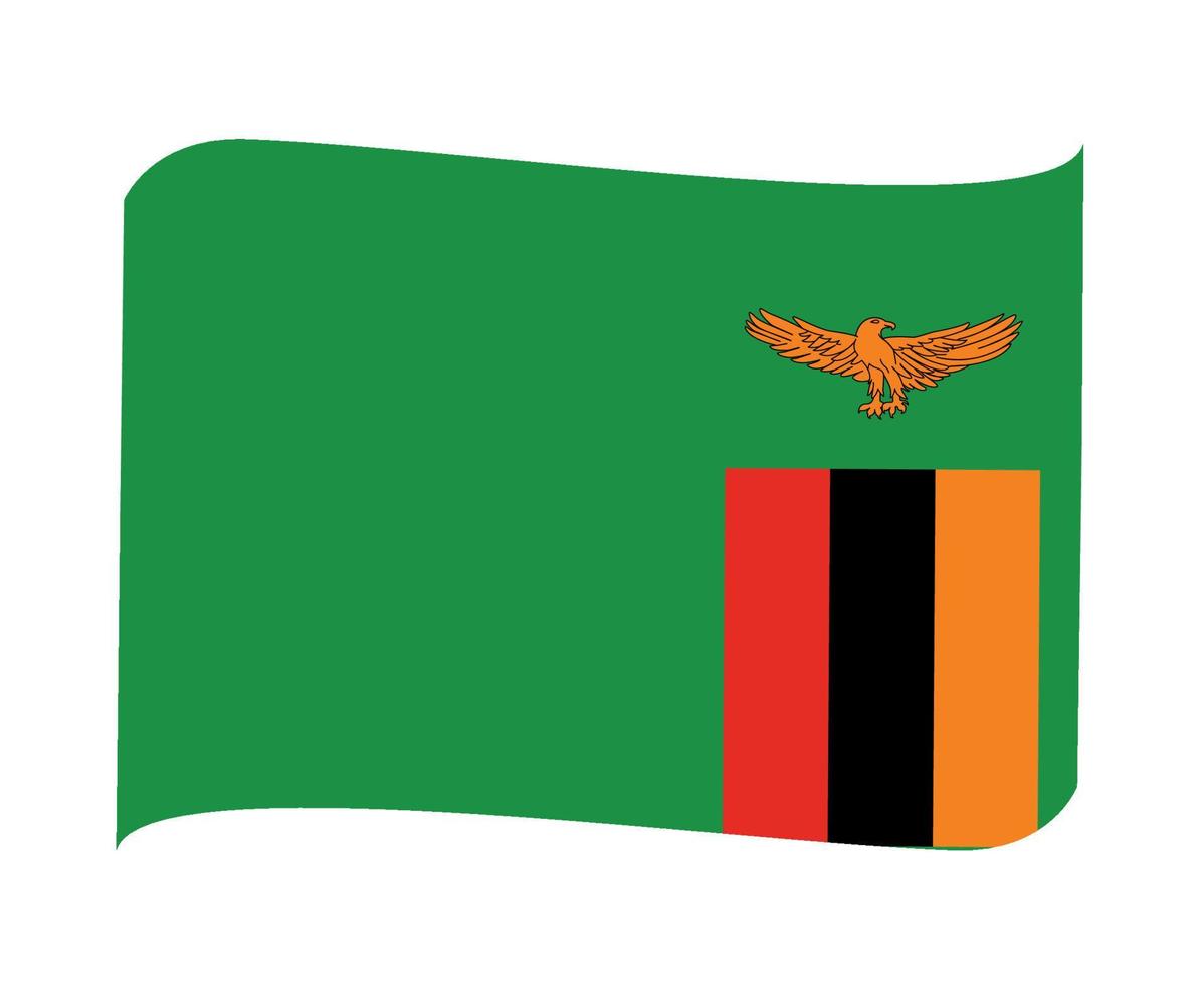 zambie drapeau national afrique emblème ruban icône illustration vectorielle élément de conception abstraite vecteur