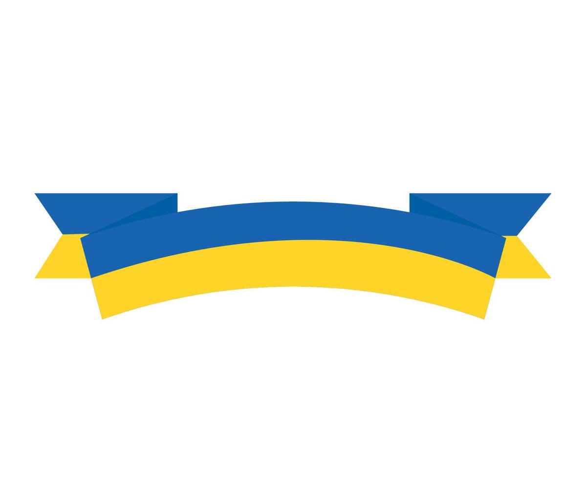 ukraine ruban emblème drapeau symbole conception nationale europe vecteur abstrait illustration