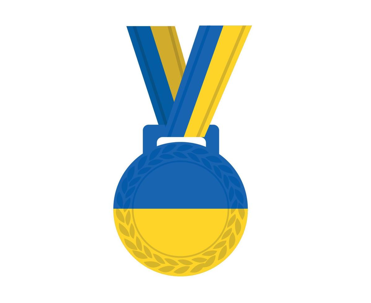 ukraine emblème médaille drapeau symbole national europe conception vecteur abstrait illustration