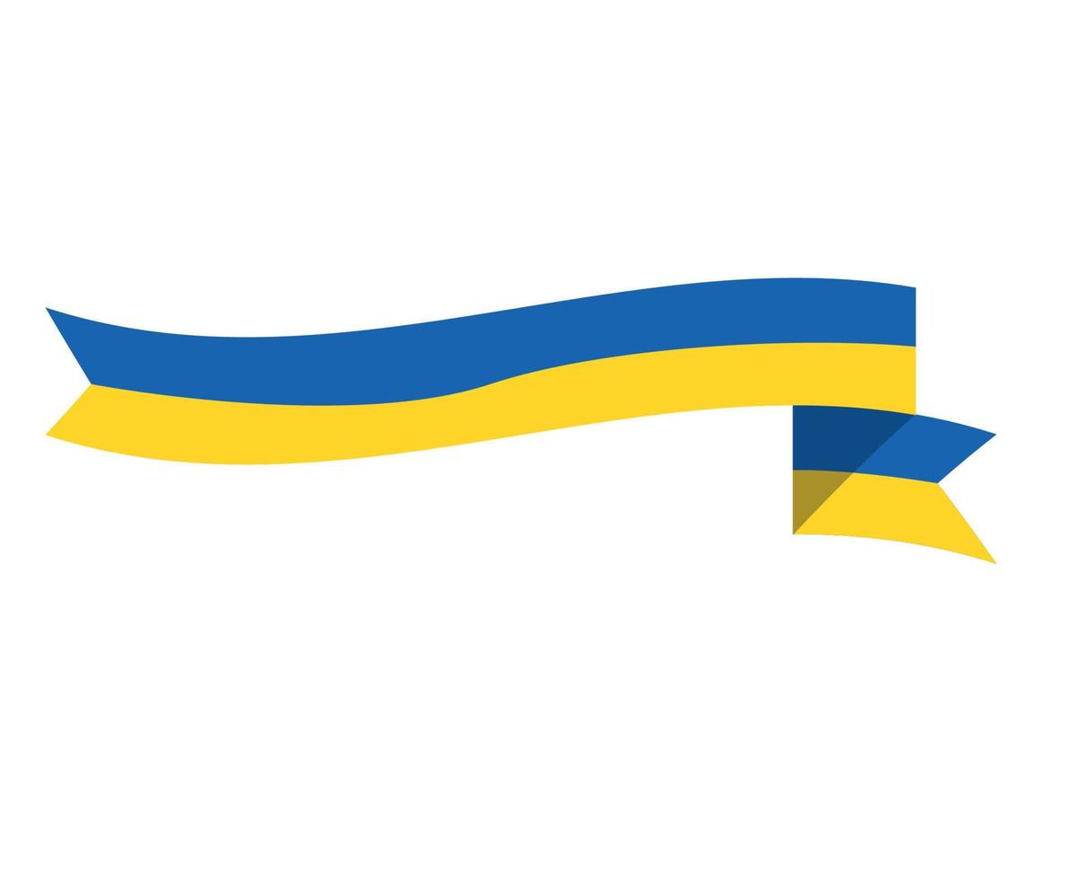 ukraine drapeau ruban emblème symbole conception nationale europe abstract vector illustration