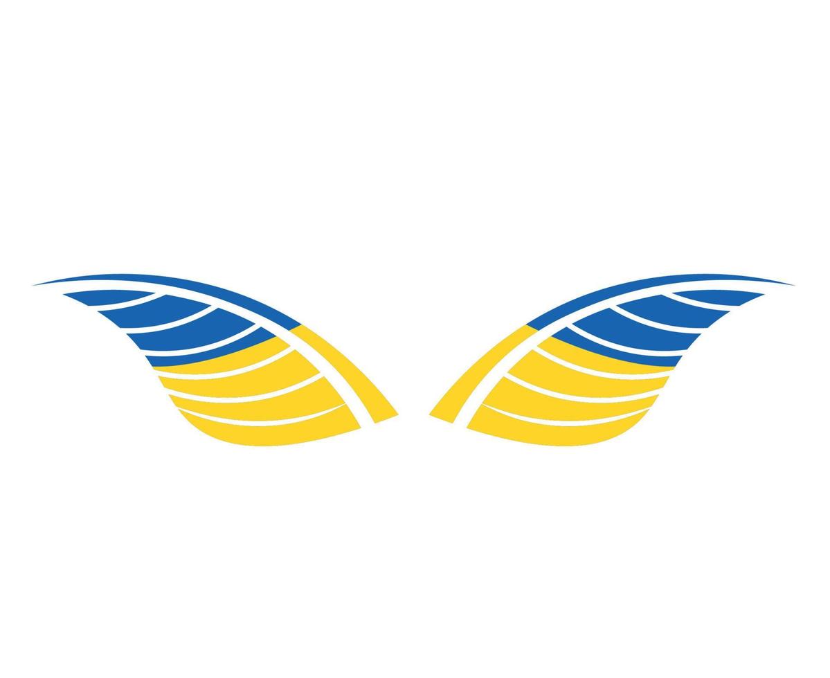 ukraine ailes drapeau emblème national europe symbole abstrait conception d'illustration vectorielle vecteur