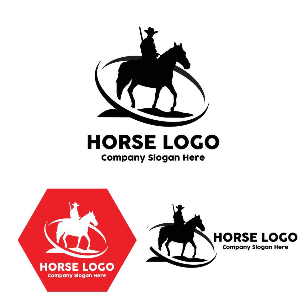 vecteur de logo de cheval, événement sportif mondial, course de vitesse, illustration de conception animale