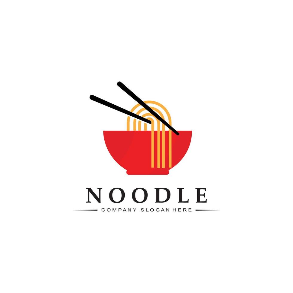 une collection d'inspiration de logo de nouilles. modèle de conception de nourriture chinoise et de bol. illustration de concept rétro vecteur