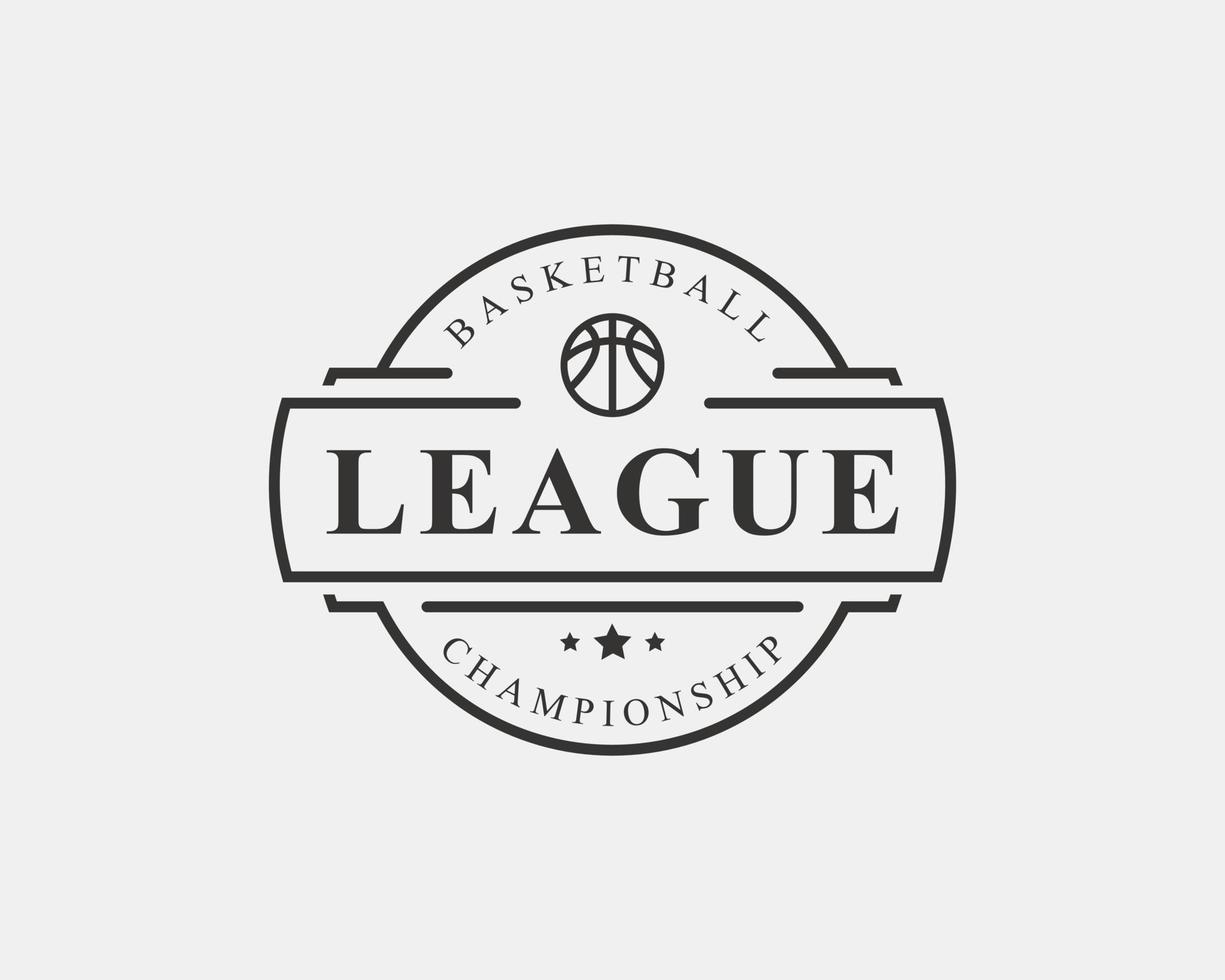 insigne rétro vintage club de basket-ball championnat jeu logo vecteur conception inspiration