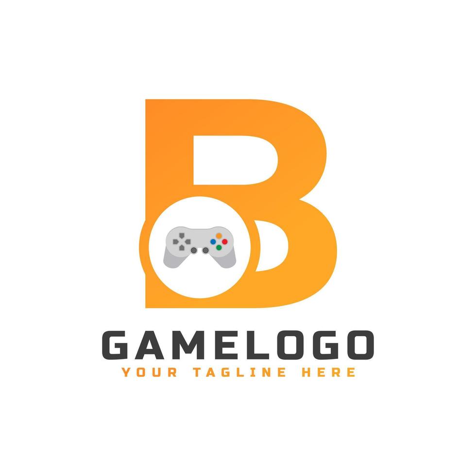 lettre initiale b avec icône de console de jeu et pixel pour le concept de logo de jeu. utilisable pour les logos d'applications de démarrage d'entreprise, de technologie et de jeu. vecteur