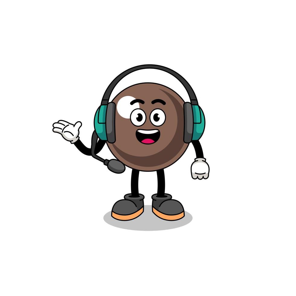 mascotte illustration de perle de tapioca en tant que service client vecteur