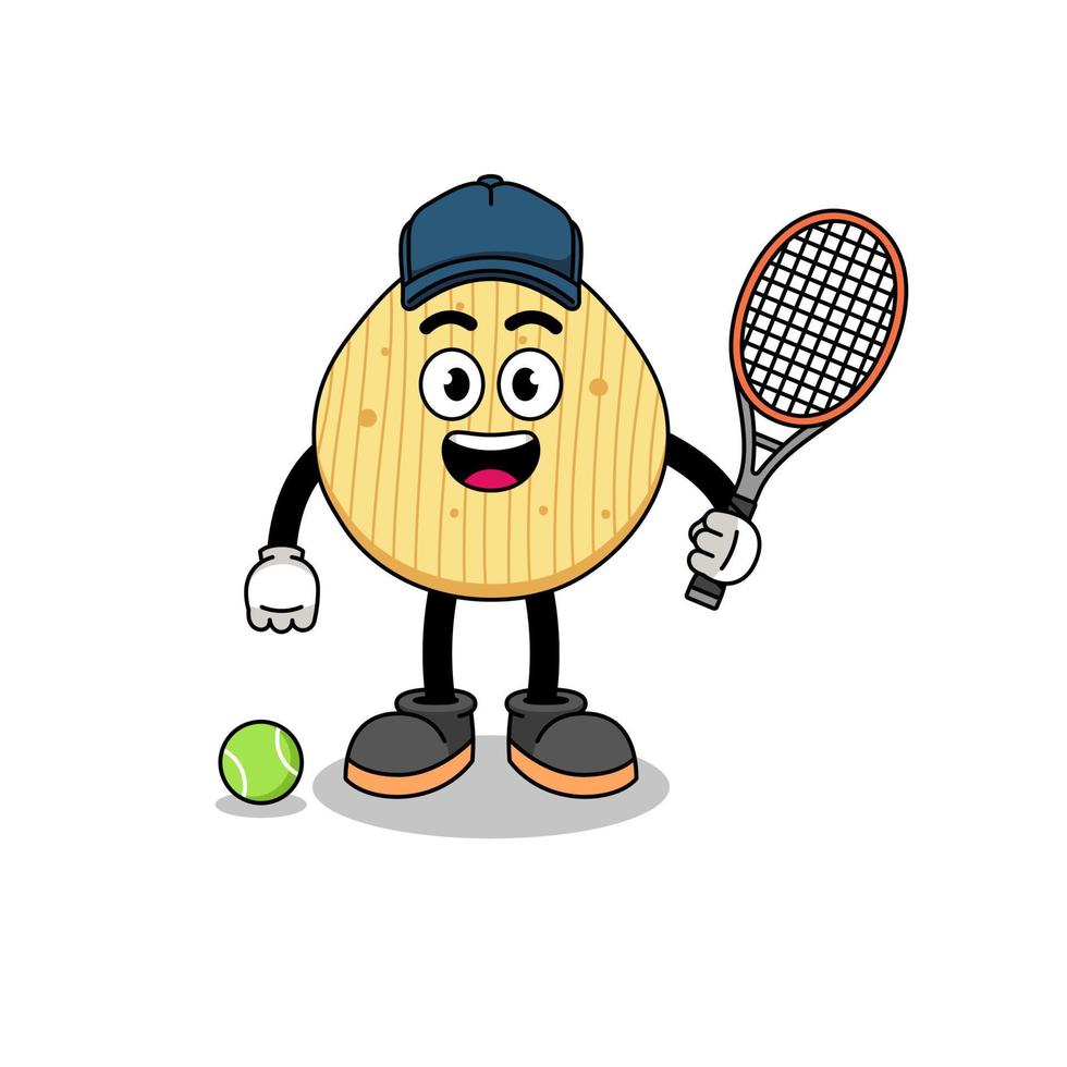 illustration de croustilles en tant que joueur de tennis vecteur