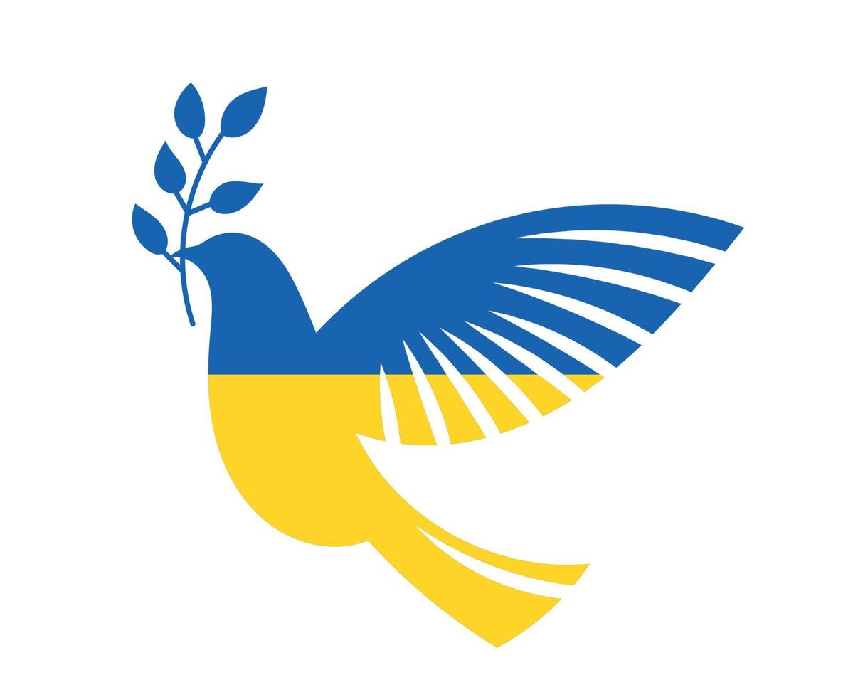 ukraine emblème colombe de la paix symbole du drapeau abstrait national europe vector illustration design