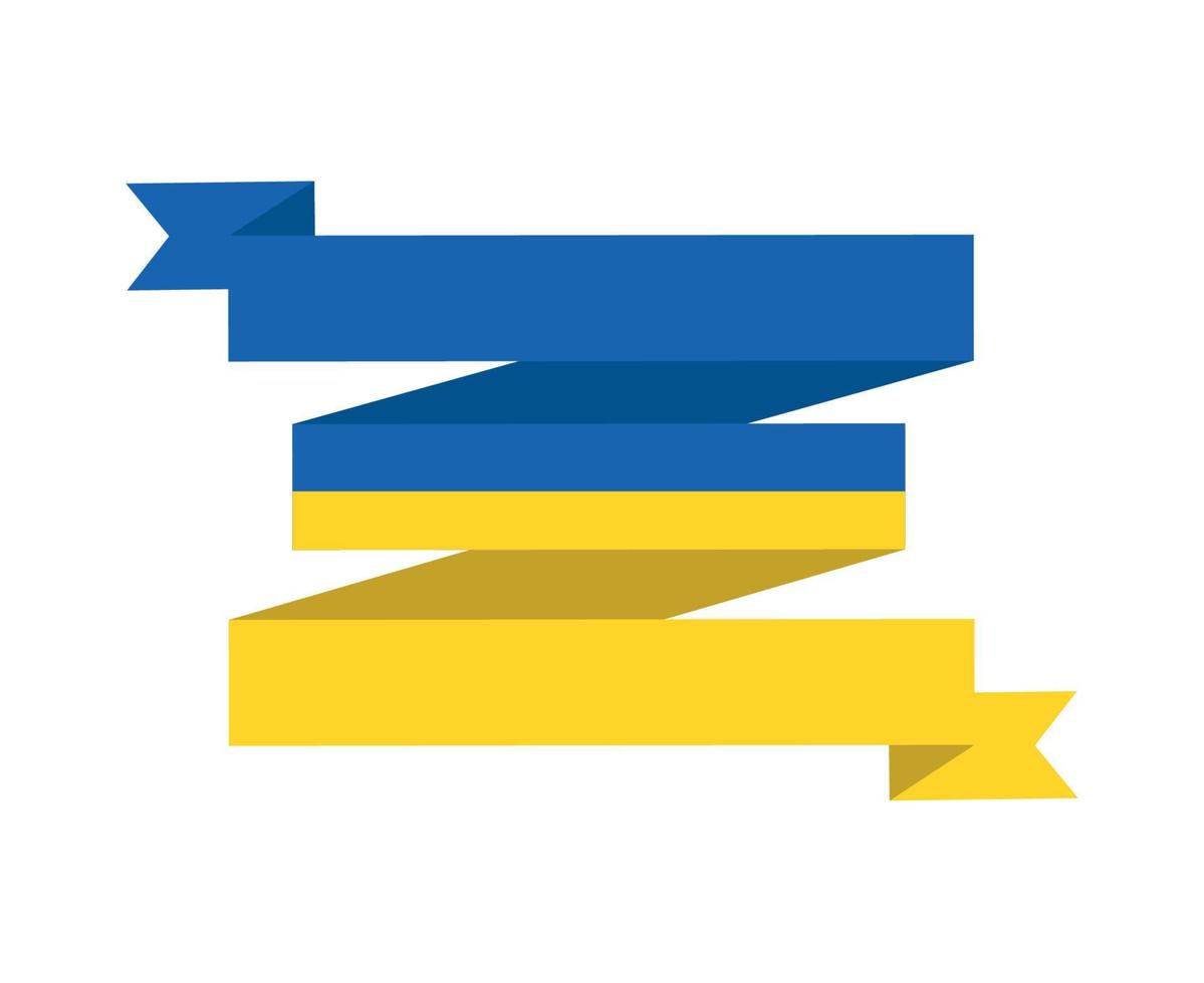 ukraine ruban emblème symbole conception drapeau national europe icône vecteur abstrait illustration