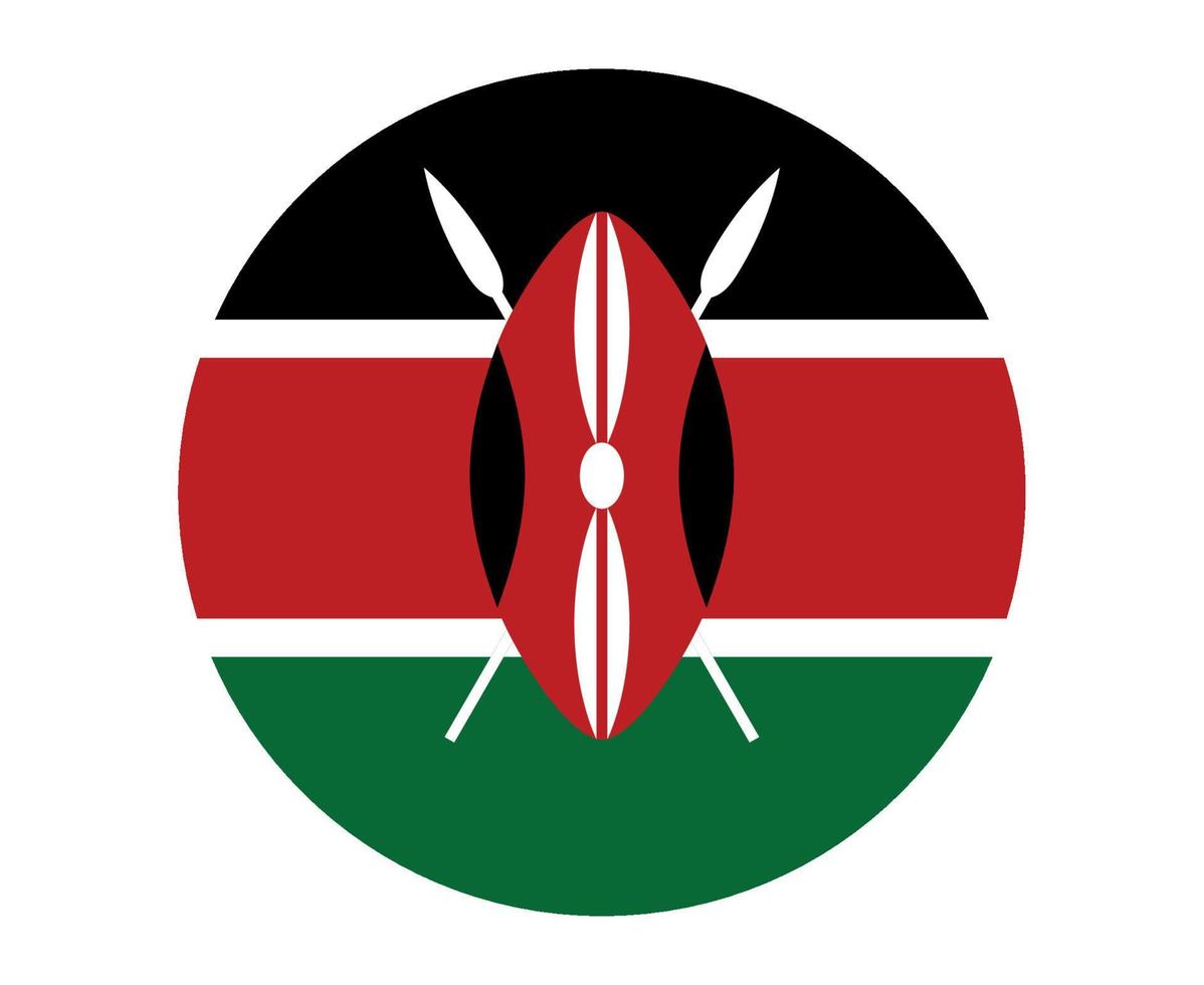 drapeau kenya emblème national de l'afrique icône illustration vectorielle élément de conception abstraite vecteur