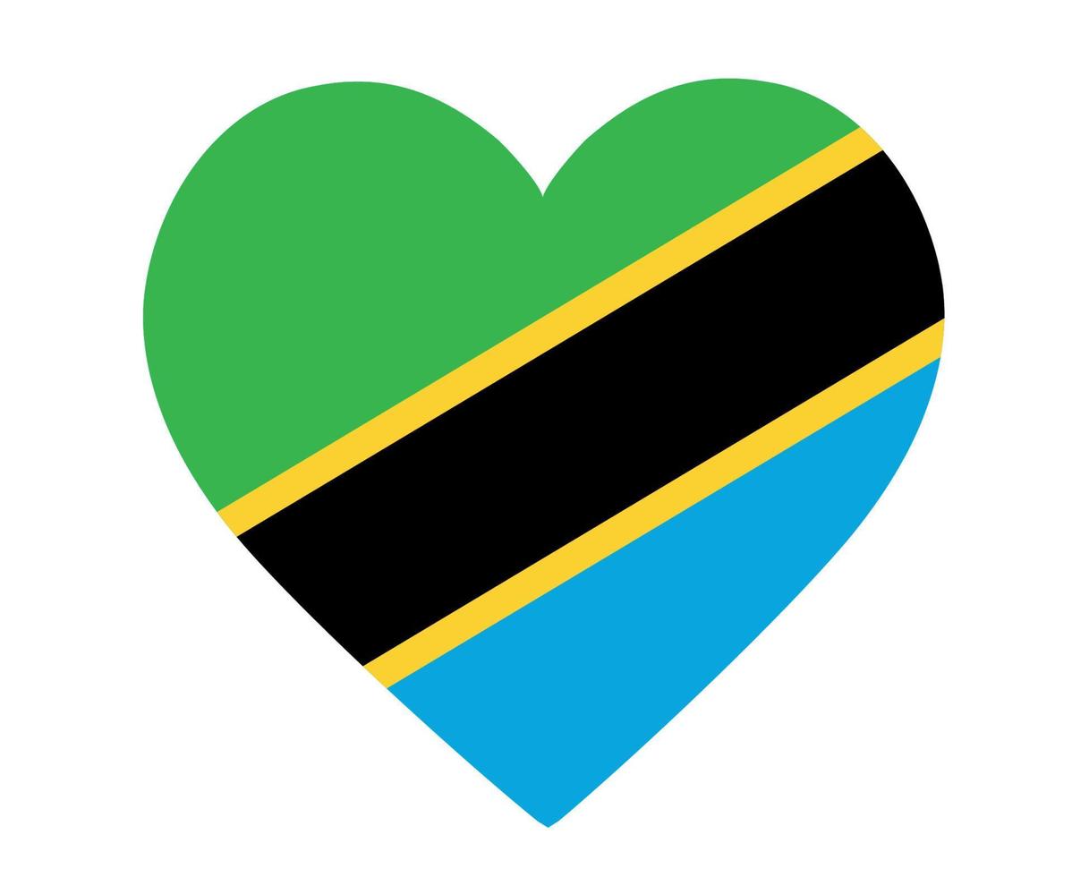 tanzanie drapeau national afrique emblème coeur icône illustration vectorielle élément de conception abstrait vecteur